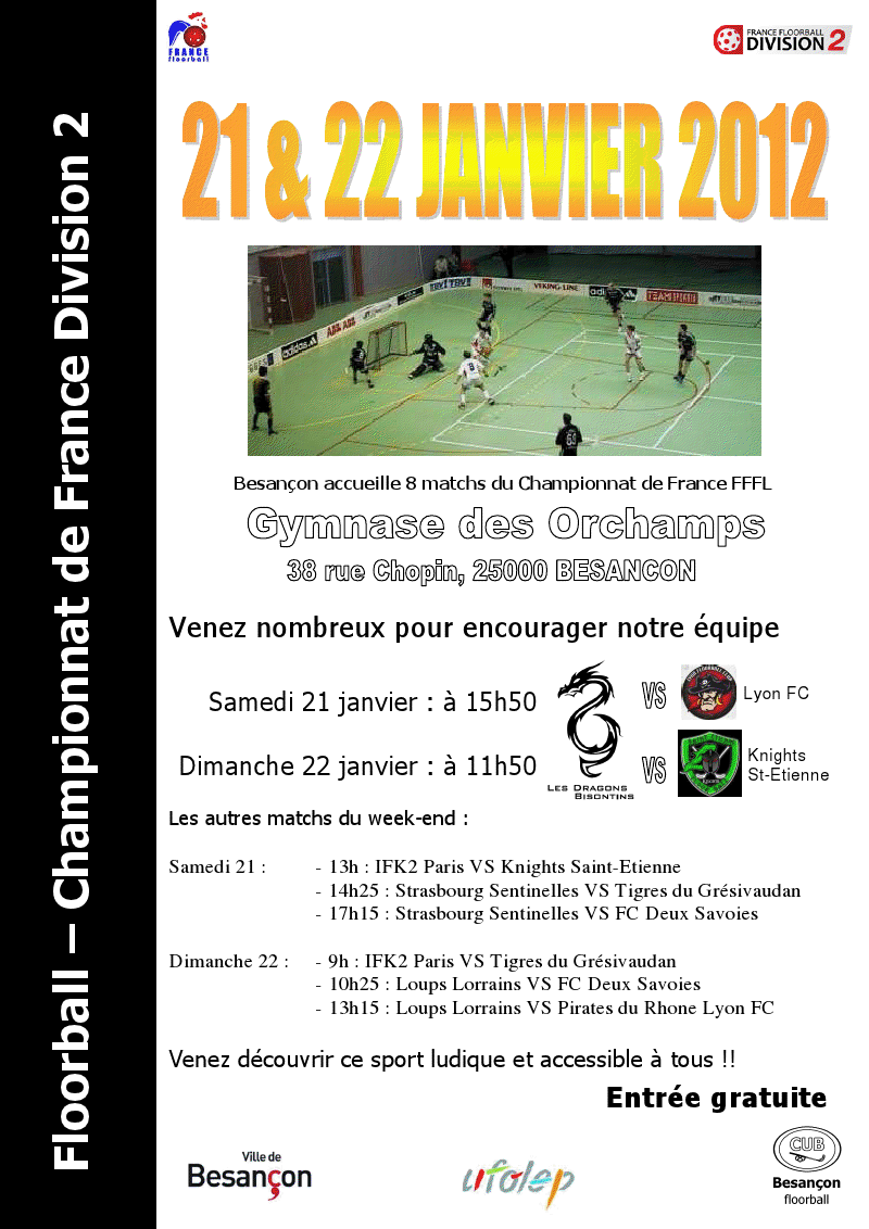 21 et 22 janvier gymnase des orchamps